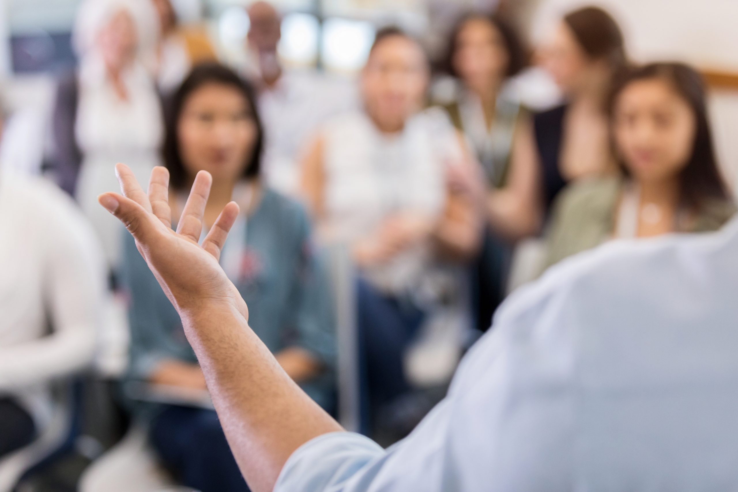 An unidentified speaker explains his point